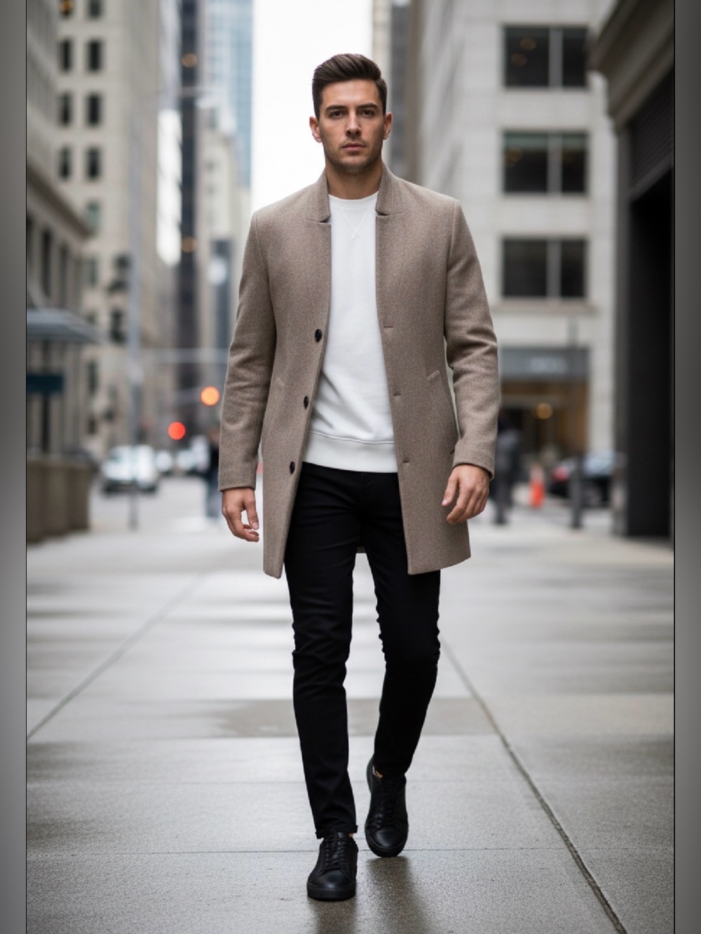 H&M Classic Wool-Blend Brown Coat
